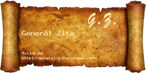 Generál Zita névjegykártya